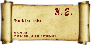 Merkle Ede névjegykártya